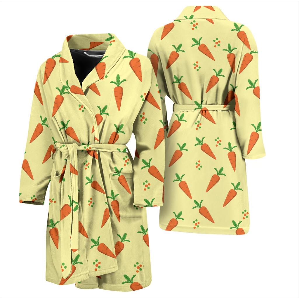 Carrot Pattern Print Design 04 Men Bathrobe-JORJUNE.COM