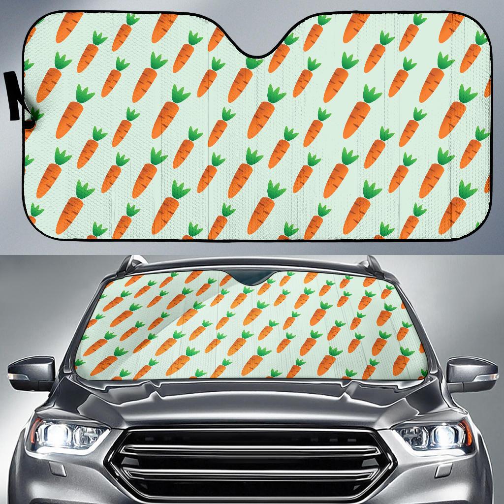 Carrot Pattern Print Design 05 Car Sun Shade-JORJUNE.COM