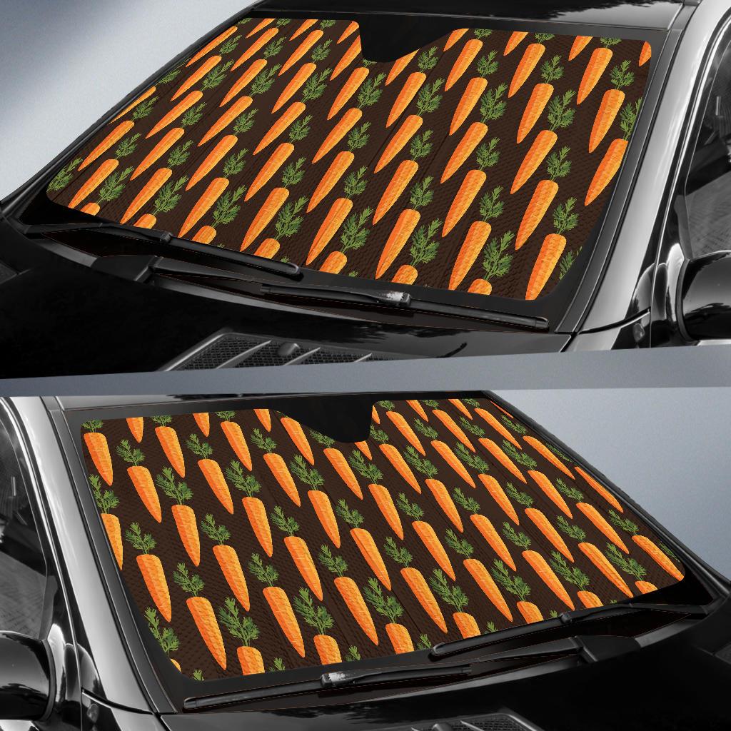 Carrot Pattern Print Design 06 Car Sun Shade-JORJUNE.COM
