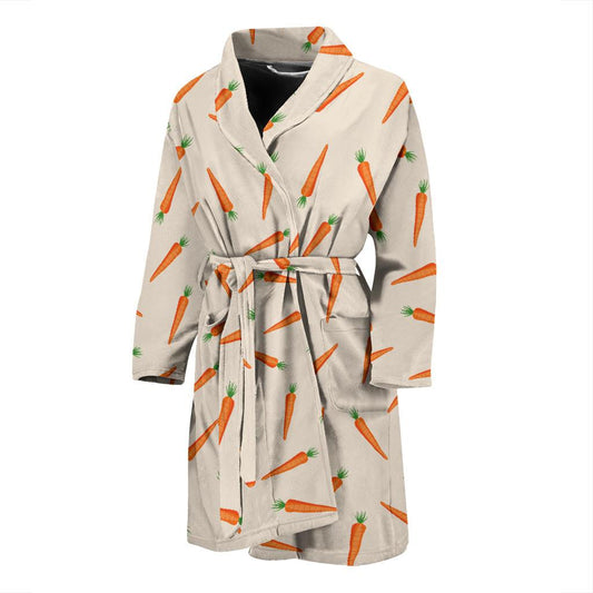 Carrot Pattern Print Design 07 Men Bathrobe-JORJUNE.COM