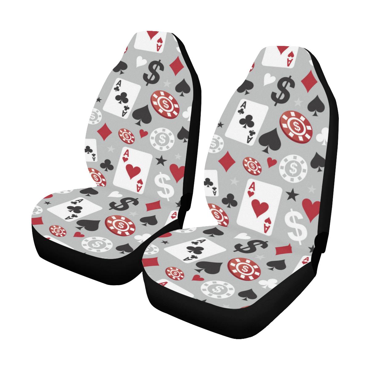 Casino Pattern Print Design 01 Car Seat Covers (Set of 2)-JORJUNE.COM