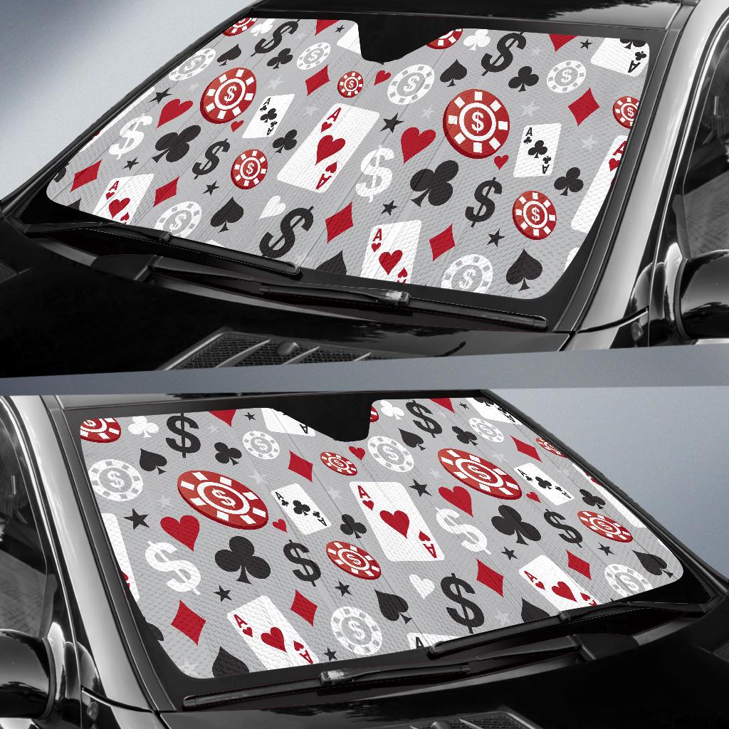Casino Pattern Print Design 01 Car Sun Shade-JORJUNE.COM