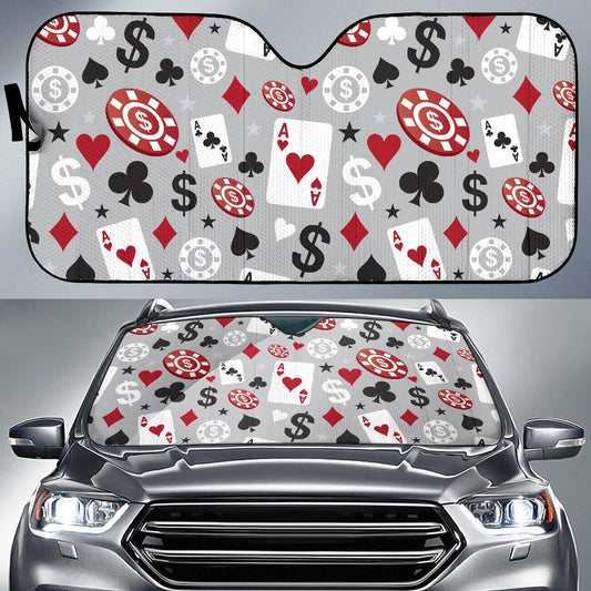 Casino Pattern Print Design 01 Car Sun Shade-JORJUNE.COM