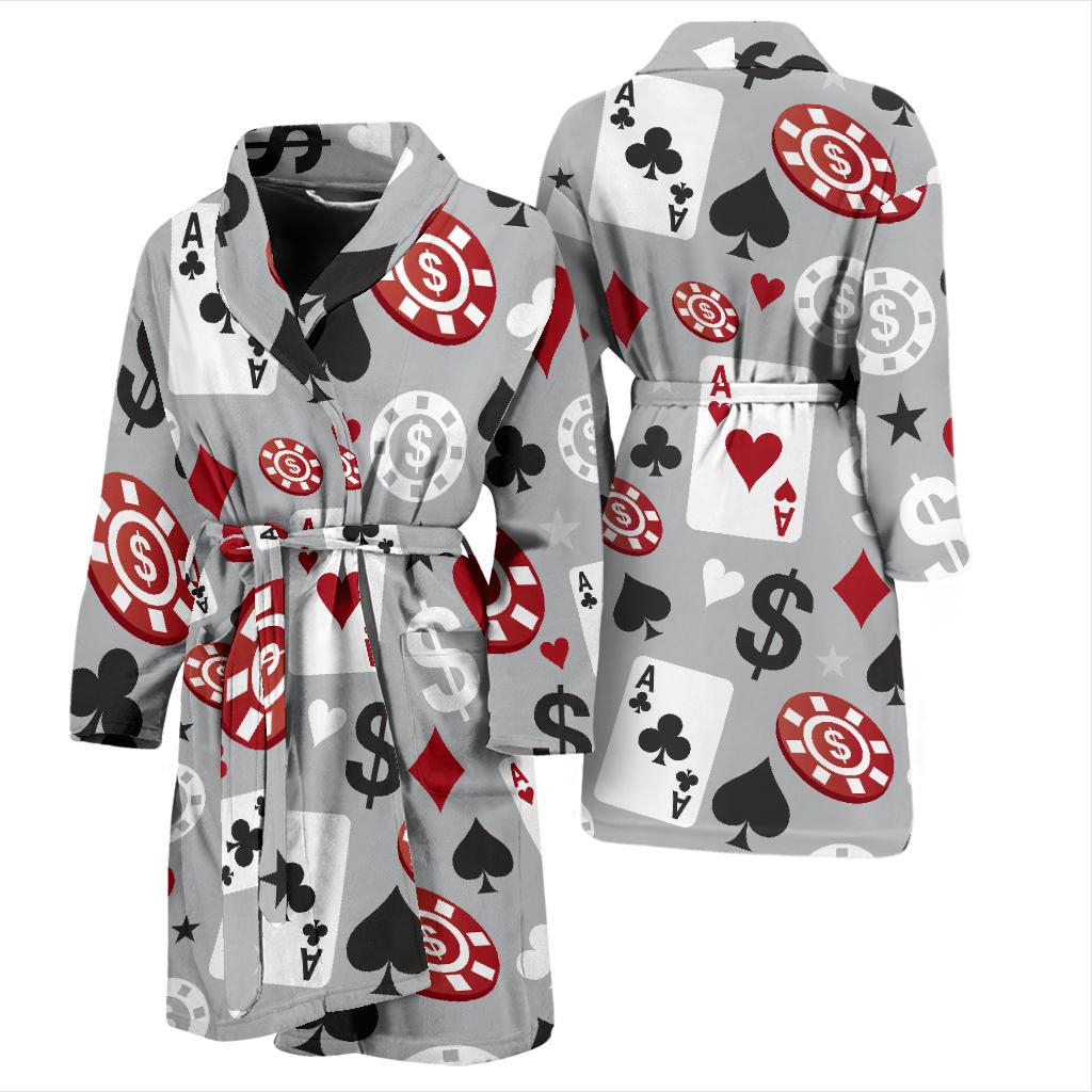 Casino Pattern Print Design 01 Men Bathrobe-JORJUNE.COM