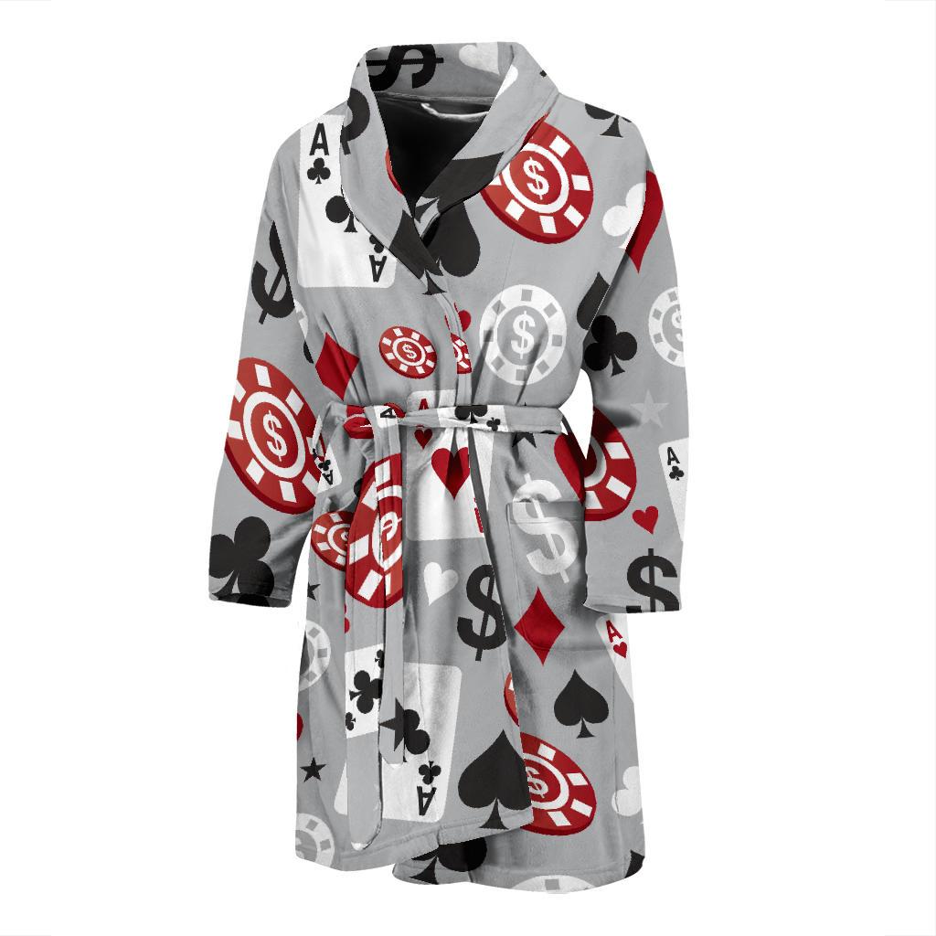 Casino Pattern Print Design 01 Men Bathrobe-JORJUNE.COM