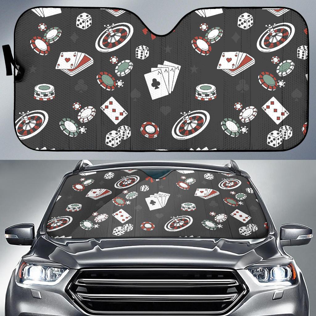 Casino Pattern Print Design 02 Car Sun Shade-JORJUNE.COM