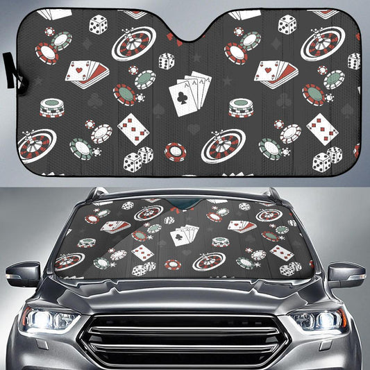 Casino Pattern Print Design 02 Car Sun Shade-JORJUNE.COM