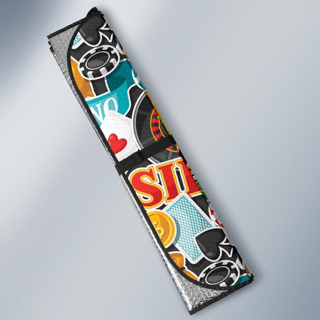 Casino Pattern Print Design 03 Car Sun Shade-JORJUNE.COM