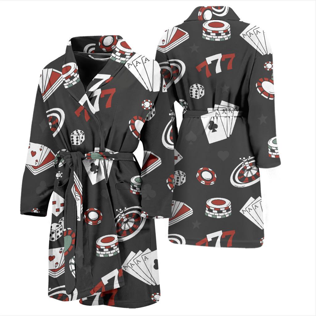 Casino Pattern Print Design 03 Men Bathrobe-JORJUNE.COM