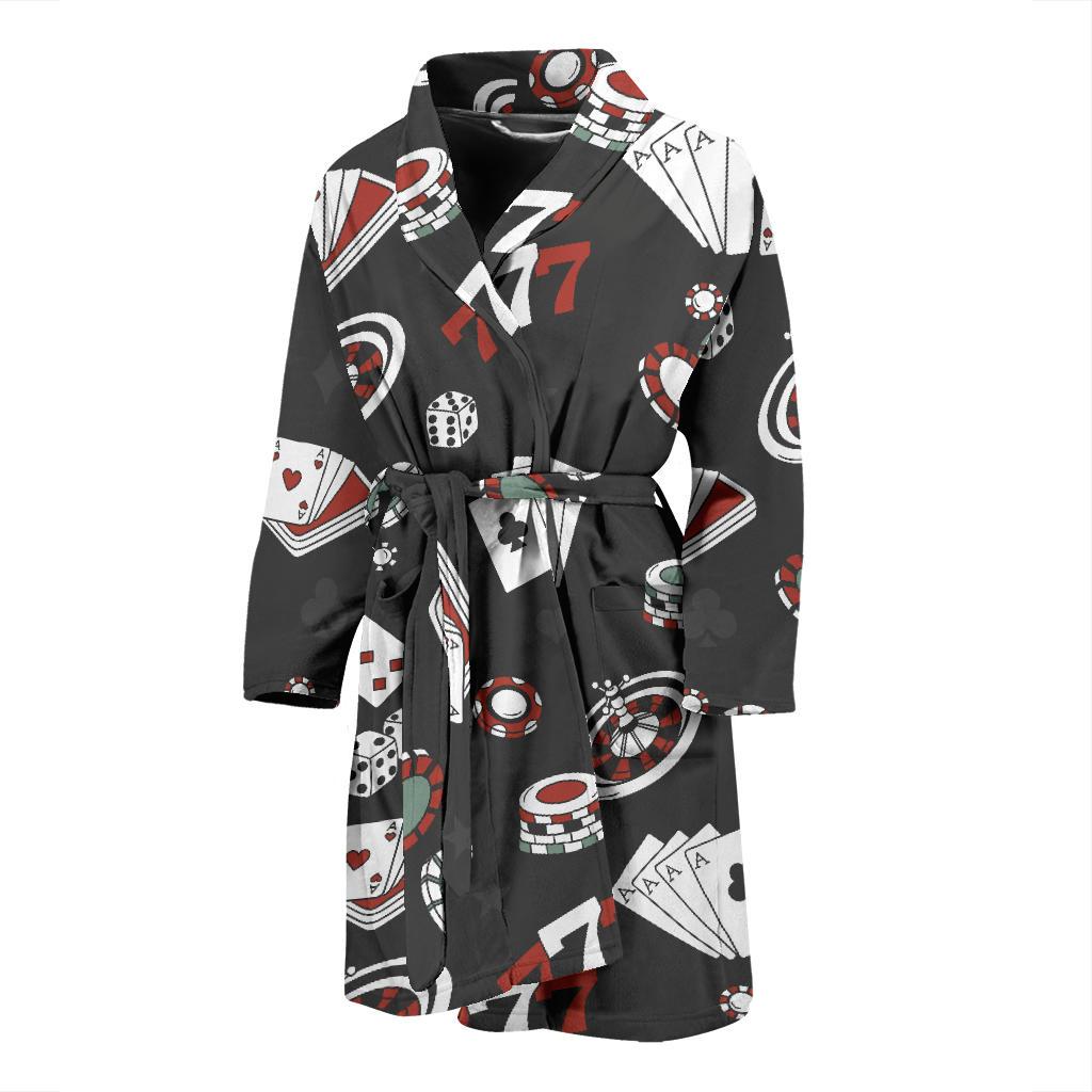 Casino Pattern Print Design 03 Men Bathrobe-JORJUNE.COM