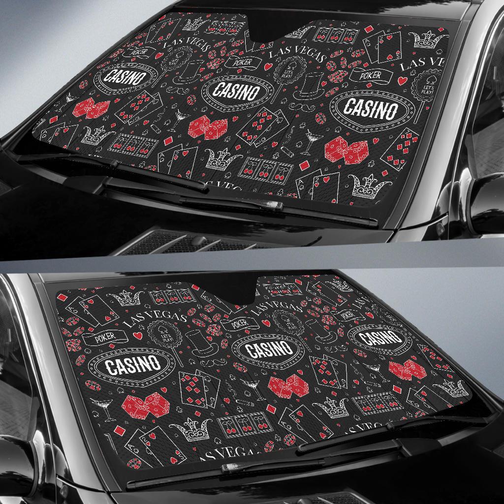 Casino Pattern Print Design 04 Car Sun Shade-JORJUNE.COM