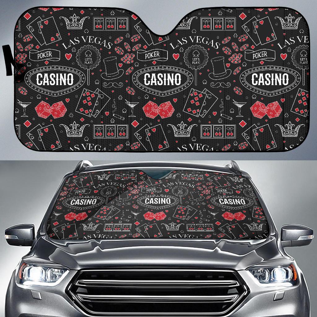 Casino Pattern Print Design 04 Car Sun Shade-JORJUNE.COM