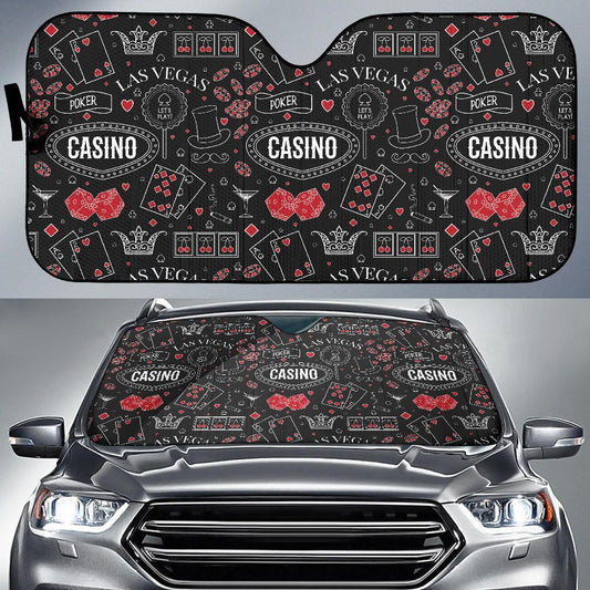 Casino Pattern Print Design 04 Car Sun Shade-JORJUNE.COM