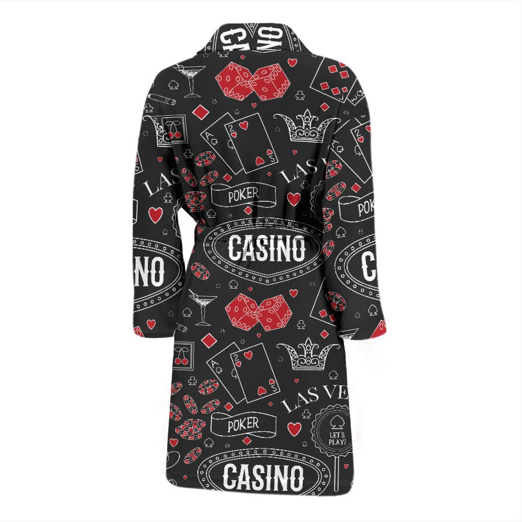 Casino Pattern Print Design 04 Men Bathrobe-JORJUNE.COM