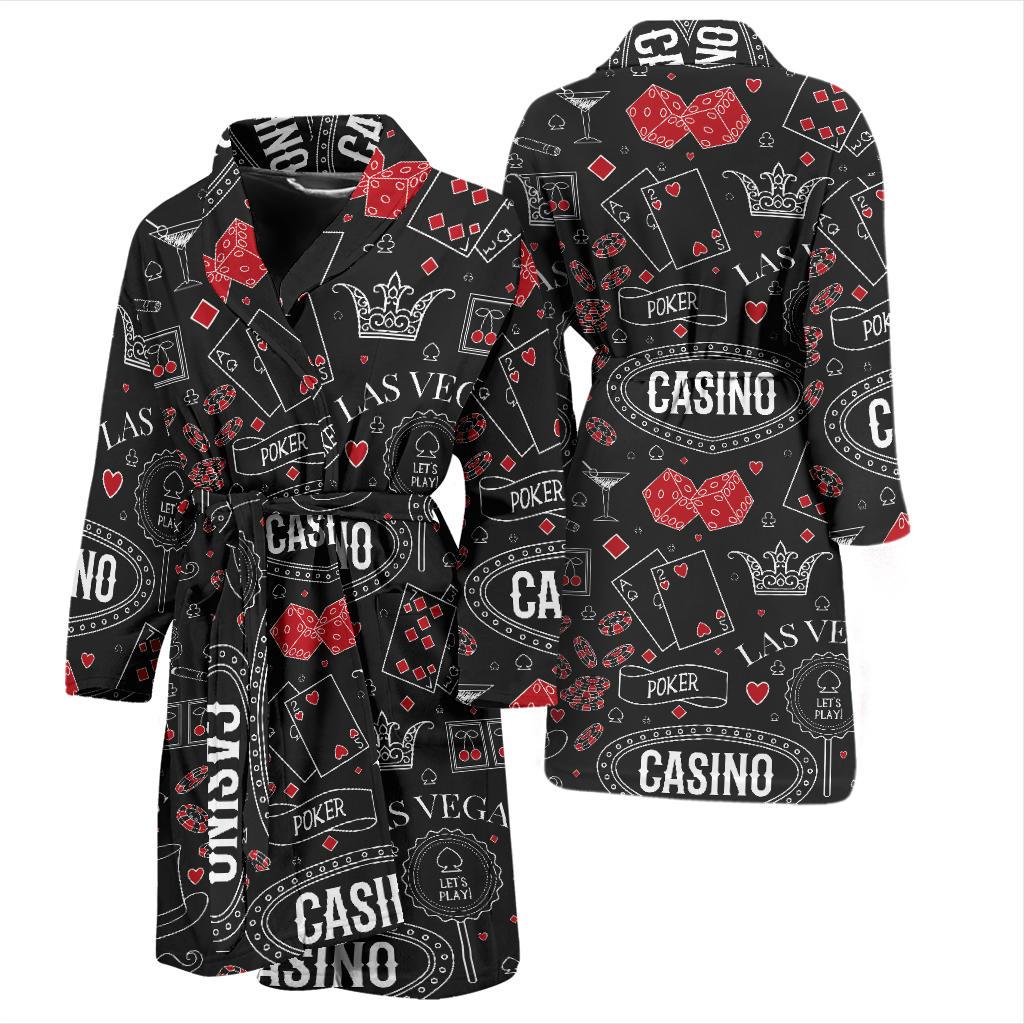 Casino Pattern Print Design 04 Men Bathrobe-JORJUNE.COM