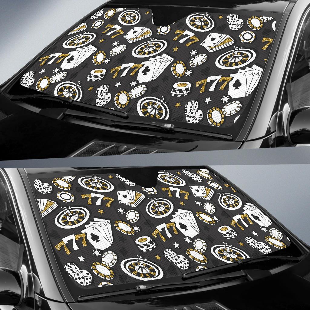 Casino Pattern Print Design 05 Car Sun Shade-JORJUNE.COM