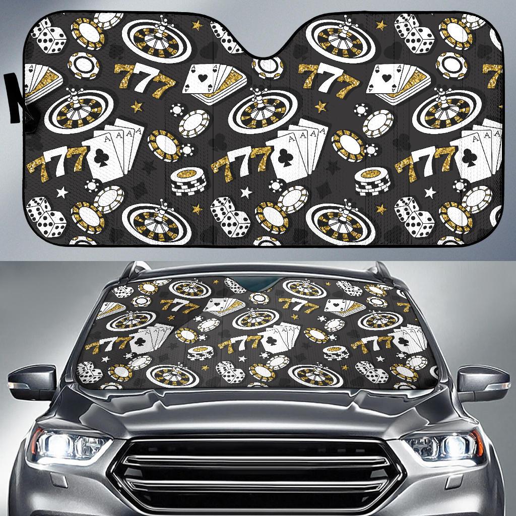 Casino Pattern Print Design 05 Car Sun Shade-JORJUNE.COM