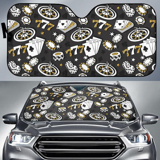 Casino Pattern Print Design 05 Car Sun Shade-JORJUNE.COM