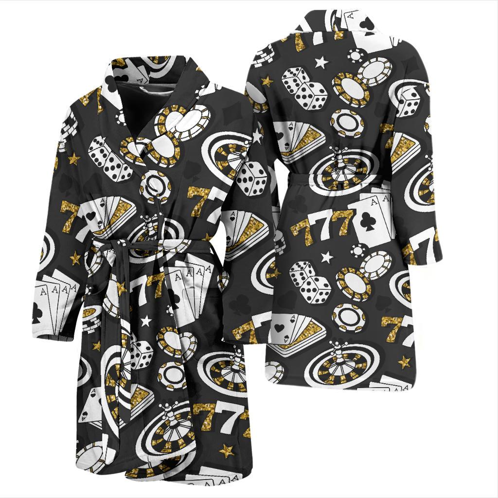 Casino Pattern Print Design 05 Men Bathrobe-JORJUNE.COM