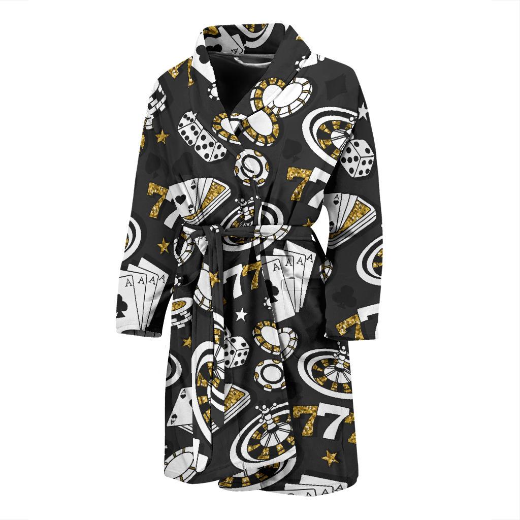 Casino Pattern Print Design 05 Men Bathrobe-JORJUNE.COM