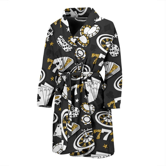 Casino Pattern Print Design 05 Men Bathrobe-JORJUNE.COM
