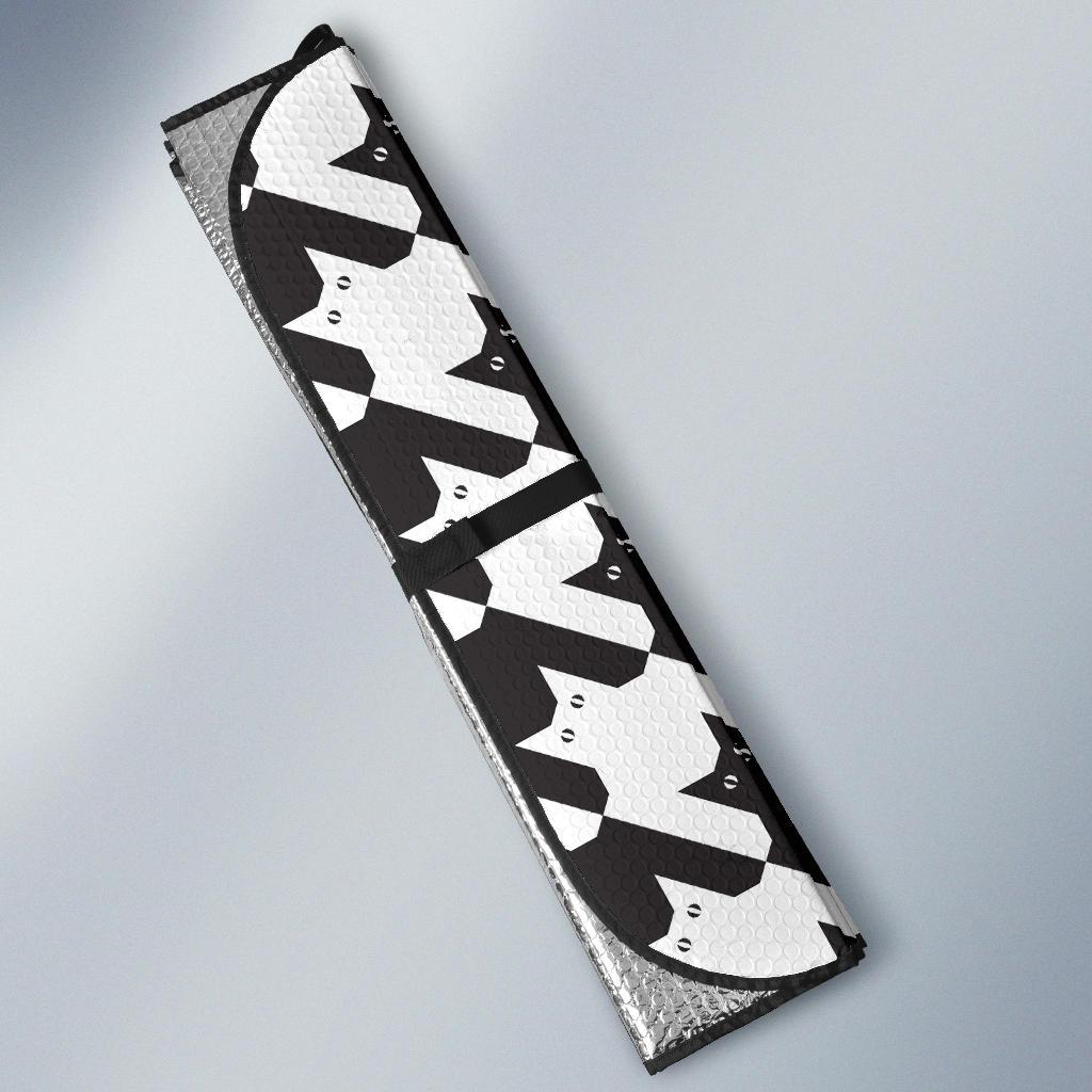 Cat HoundstoothPattern Print Design 01 Car Sun Shade-JORJUNE.COM