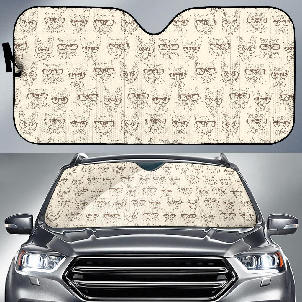 Cat Pattern Print Design 02 Car Sun Shade-JORJUNE.COM