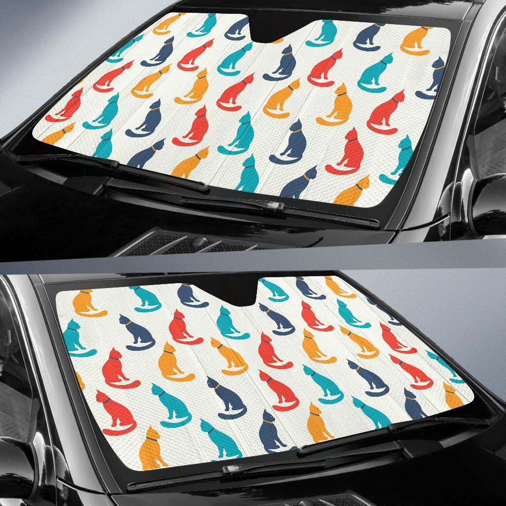 Cat Pattern Print Design 03 Car Sun Shade-JORJUNE.COM