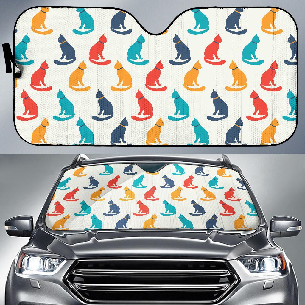 Cat Pattern Print Design 03 Car Sun Shade-JORJUNE.COM