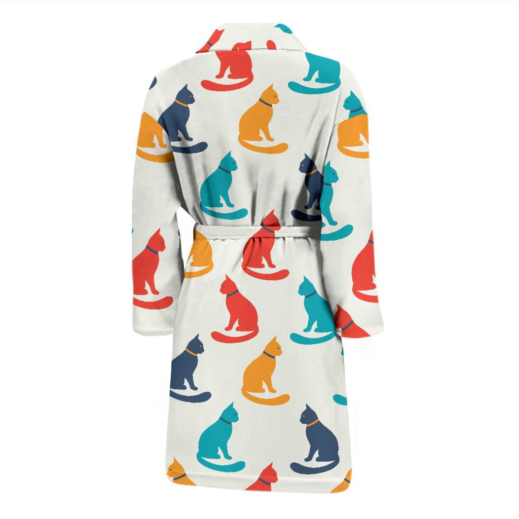 Cat Pattern Print Design 03 Men Bathrobe-JORJUNE.COM