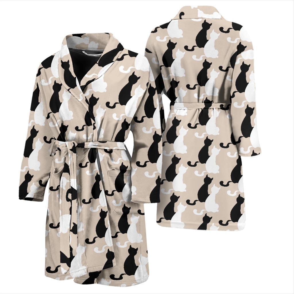 Cat Pattern Print Design 04 Men Bathrobe-JORJUNE.COM