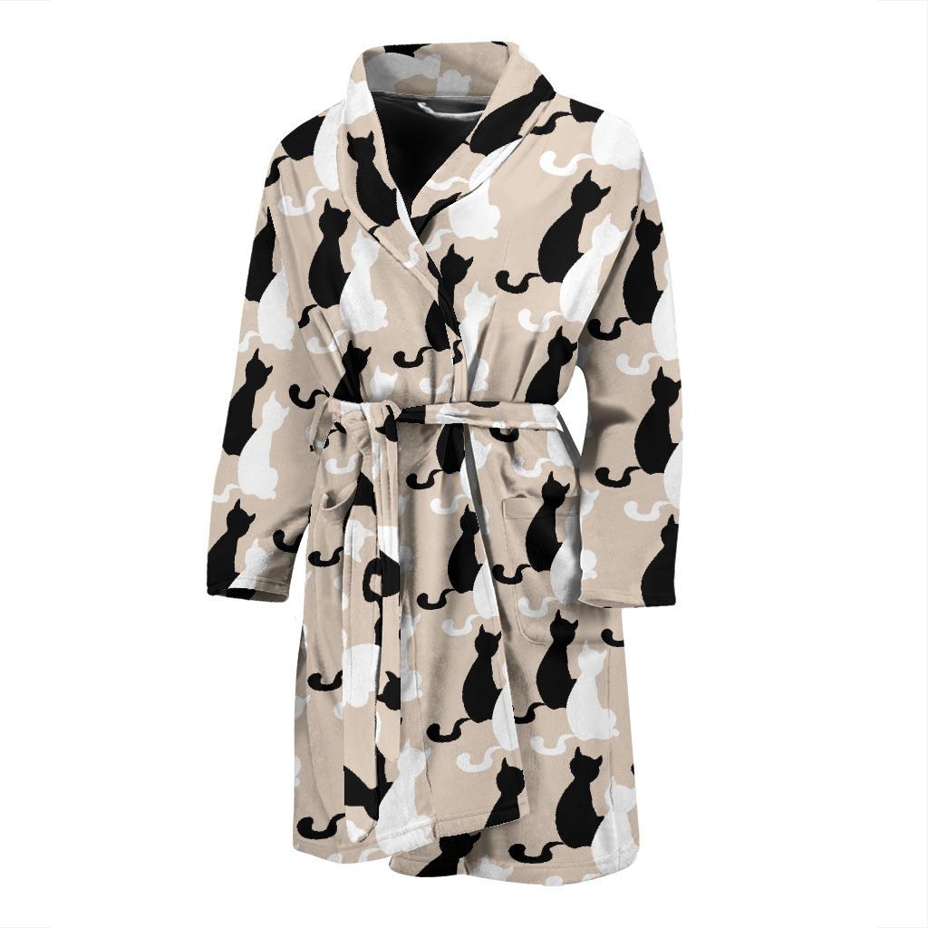 Cat Pattern Print Design 04 Men Bathrobe-JORJUNE.COM