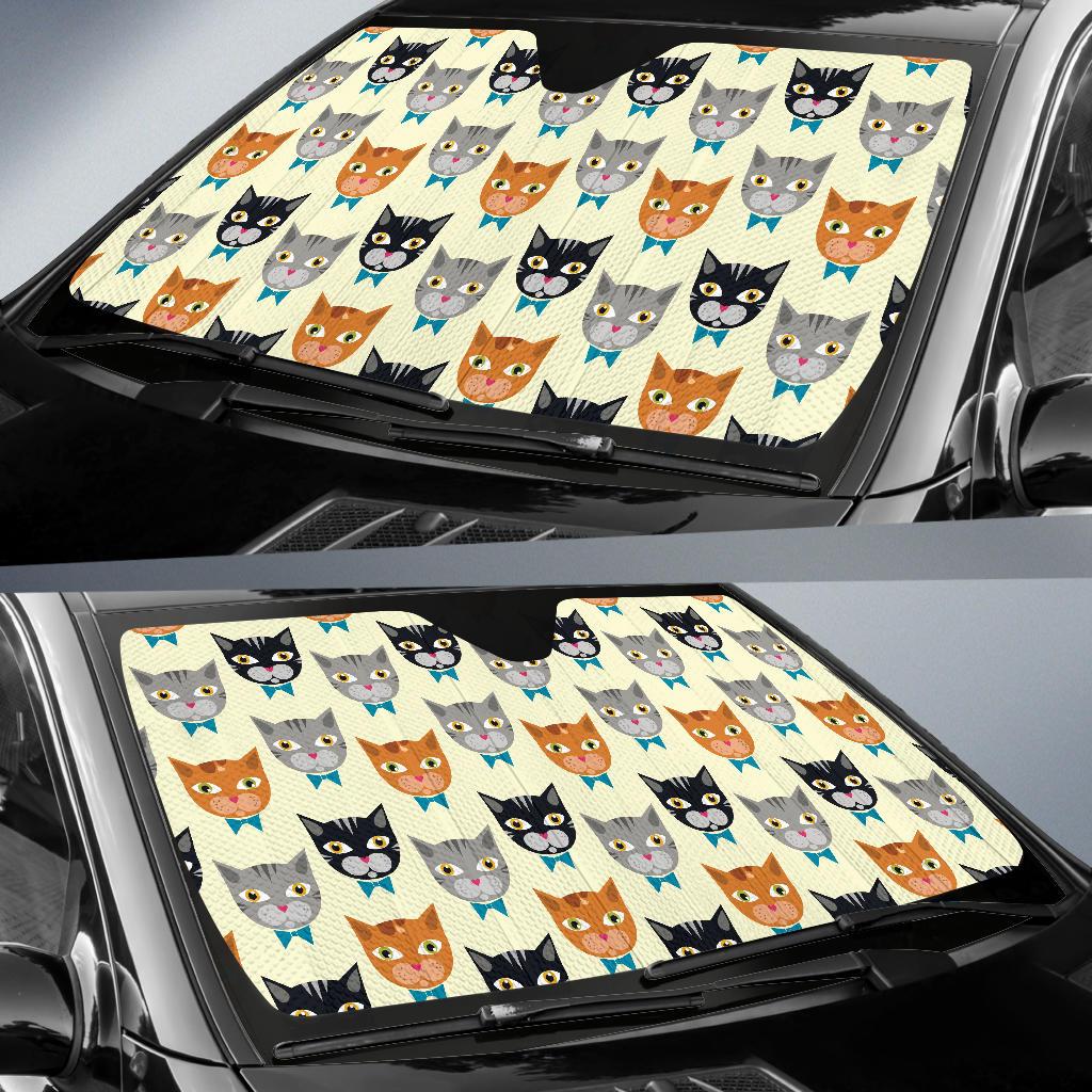 Cat Pattern Print Design 05 Car Sun Shade-JORJUNE.COM