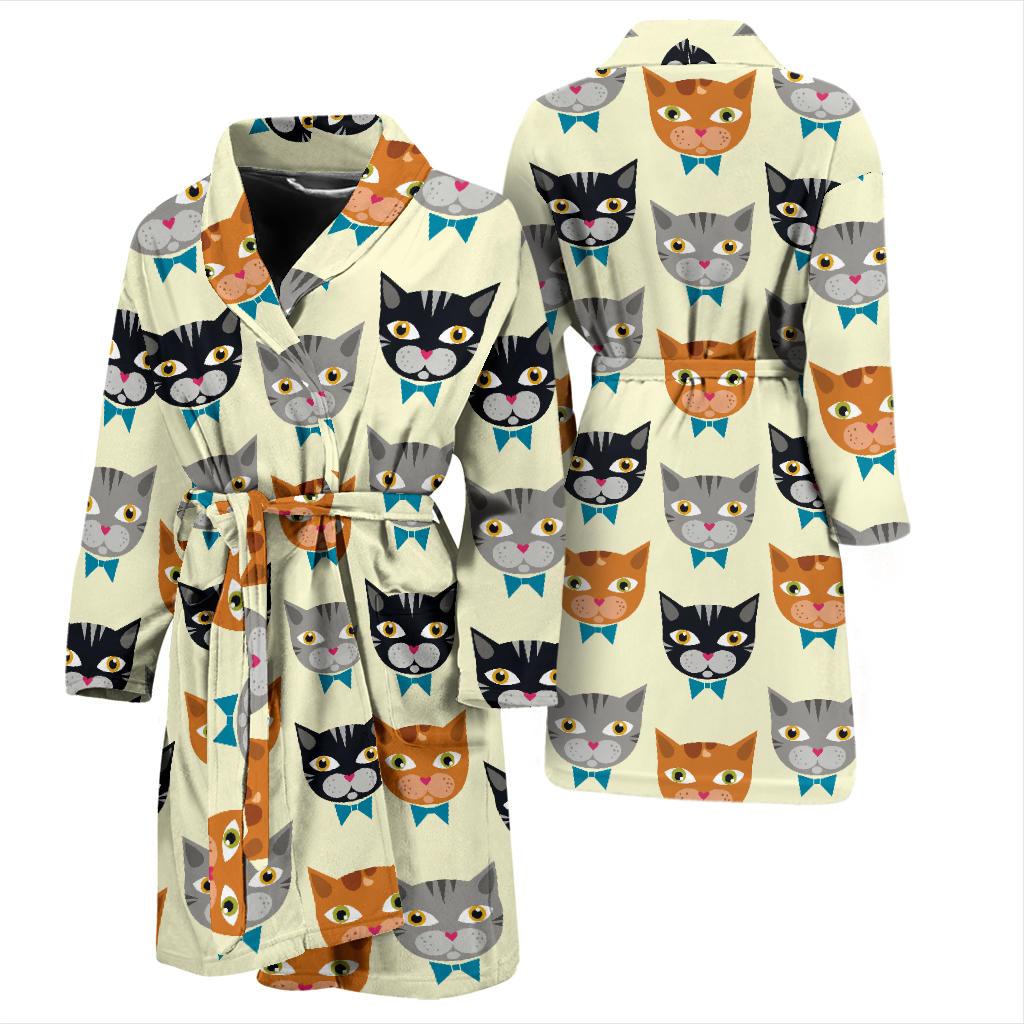 Cat Pattern Print Design 05 Men Bathrobe-JORJUNE.COM