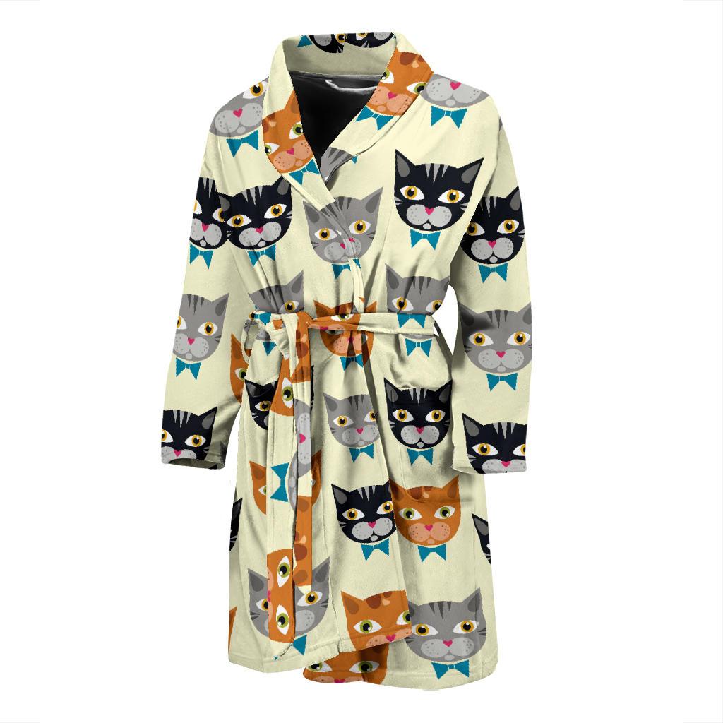 Cat Pattern Print Design 05 Men Bathrobe-JORJUNE.COM