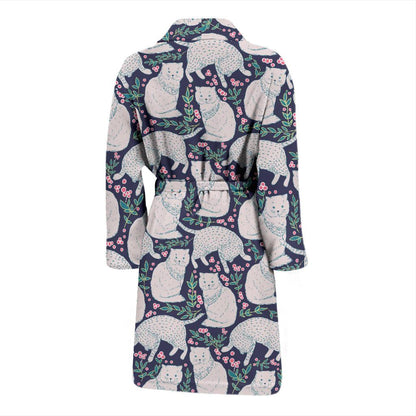 Cat Pattern Print Design 06 Men Bathrobe-JORJUNE.COM