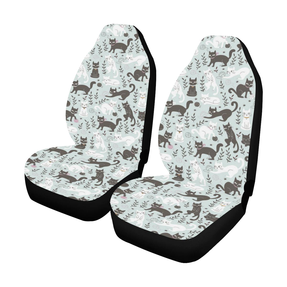 Cat Pattern Print Design 08 Car Seat Covers (Set of 2)-JORJUNE.COM