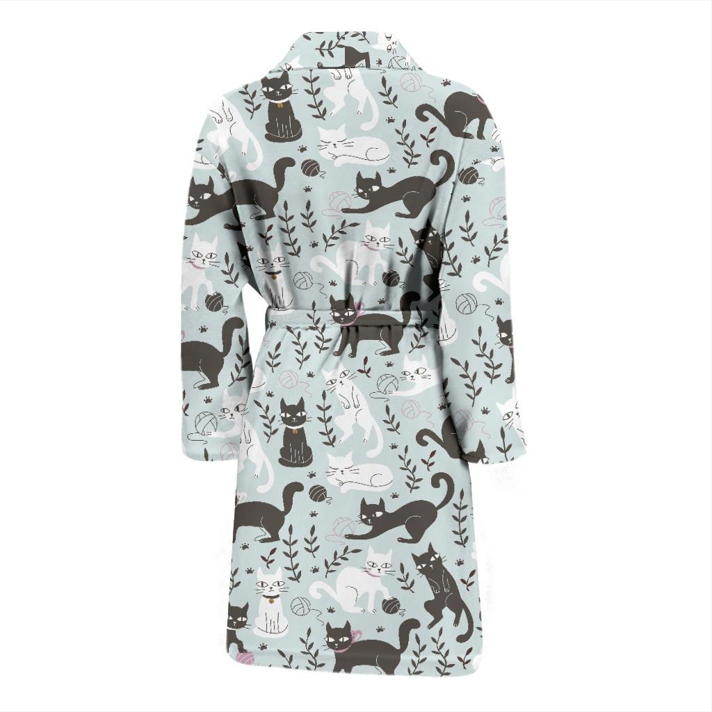 Cat Pattern Print Design 08 Men Bathrobe-JORJUNE.COM