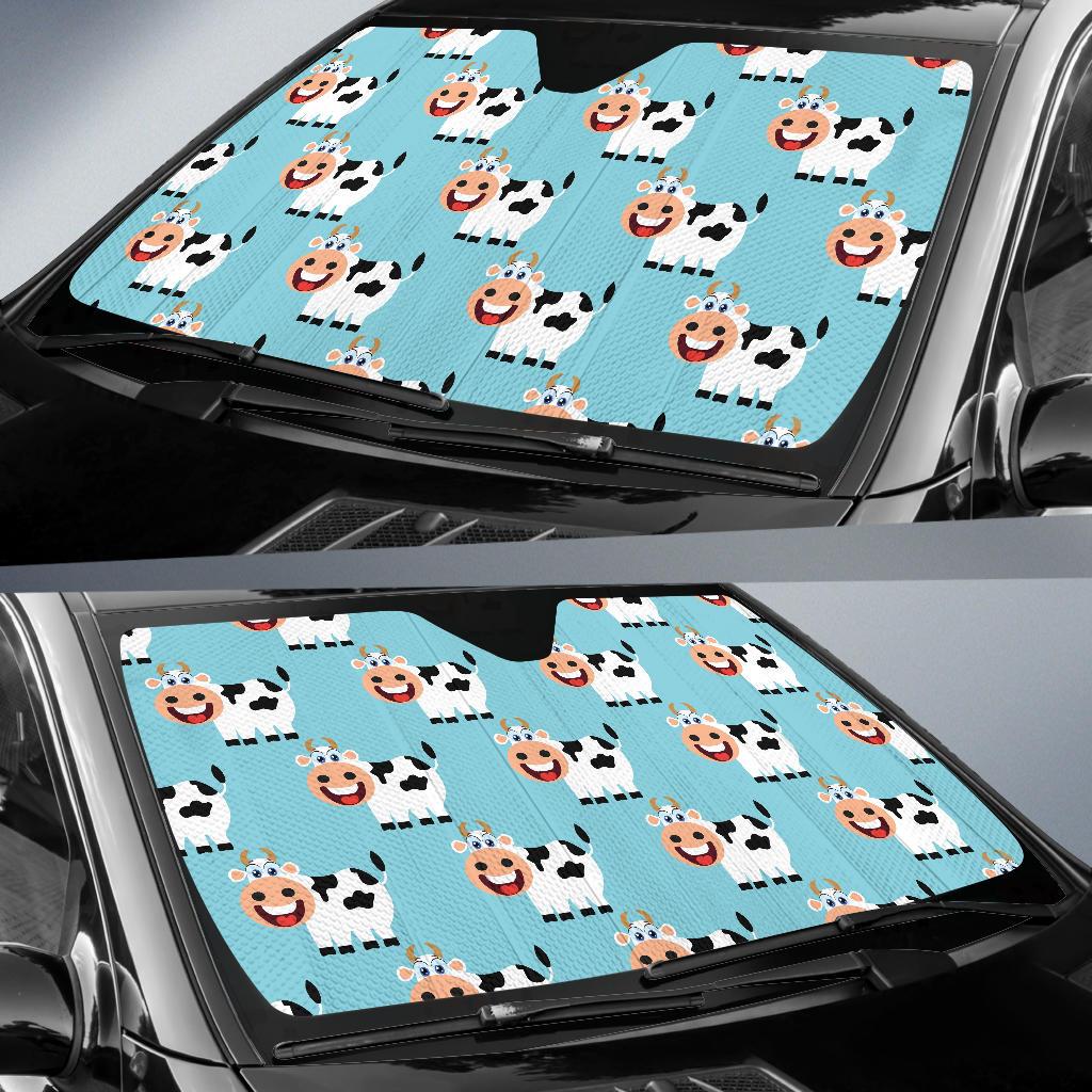 Cattle Cute Pattern Print Design 01 Car Sun Shade-JORJUNE.COM