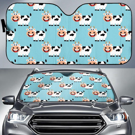 Cattle Cute Pattern Print Design 01 Car Sun Shade-JORJUNE.COM