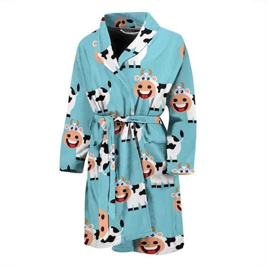 Cattle Cute Pattern Print Design 01 Men Bathrobe-JORJUNE.COM