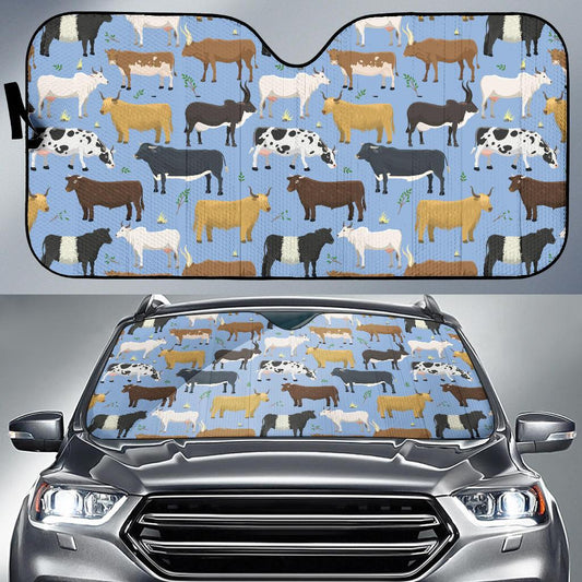 Cattle Pattern Print Design 02 Car Sun Shade-JORJUNE.COM