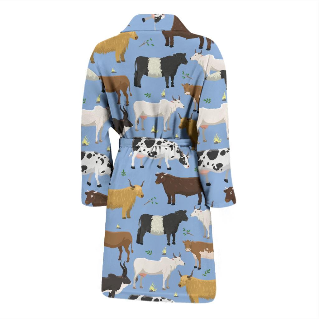 Cattle Pattern Print Design 02 Men Bathrobe-JORJUNE.COM