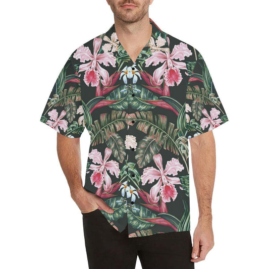 Cattleya Hawaiian Flower plumeria Men Hawaii Shirt
