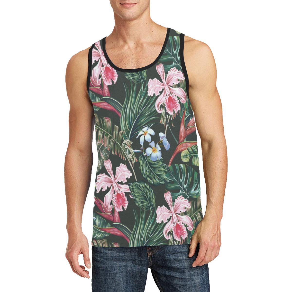 Cattleya Hawaiian Flower plumeria Men Tank Top