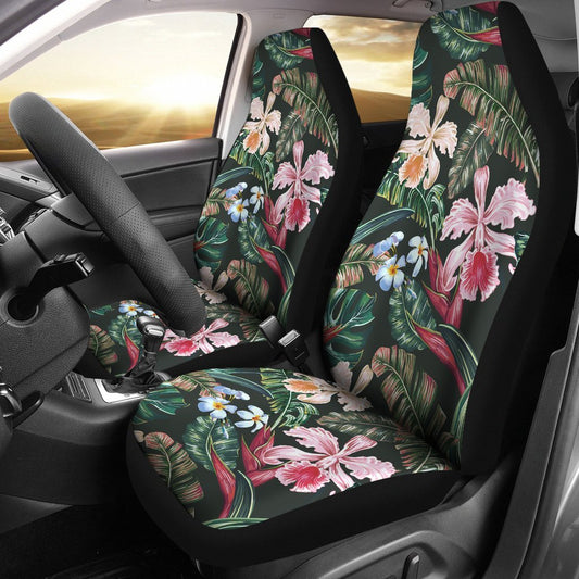Cattleya Hawaiian Flower plumeria Universal Fit Car Seat Covers