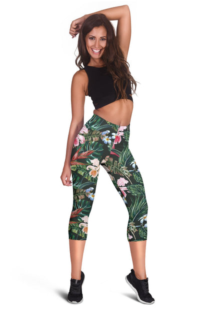 Cattleya Hawaiian Flower Plumeria Women Capris