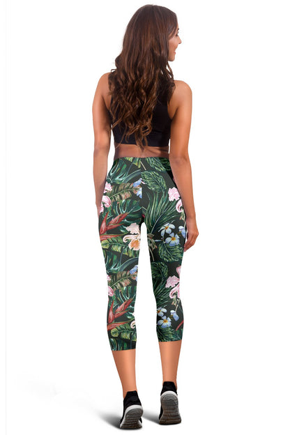 Cattleya Hawaiian Flower Plumeria Women Capris