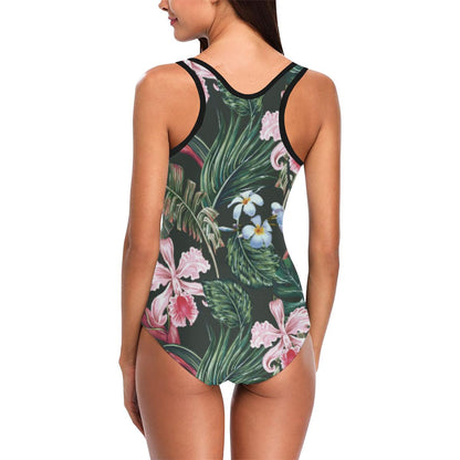 Cattleya Hawaiian Flower plumeria Women One Piece Swimsuit