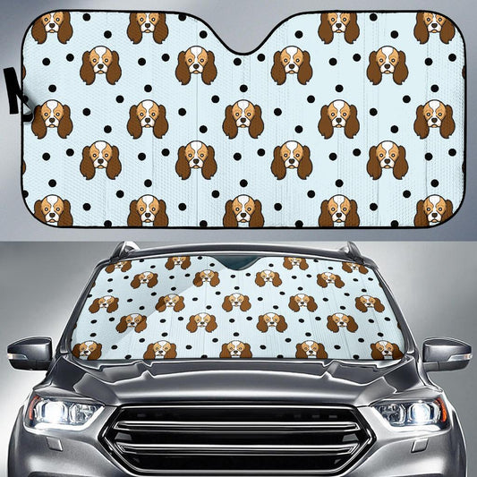 Cavalier King Charles Spaniels Pattern Print Design 02 Car Sun Shade-JORJUNE.COM